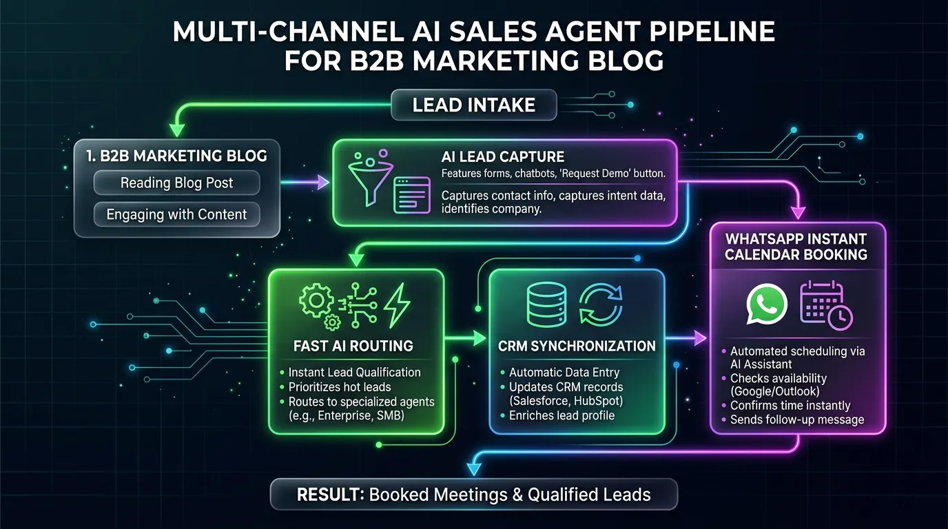AI Agent Multi-Channel Lead-Gen Pipeline Diagram