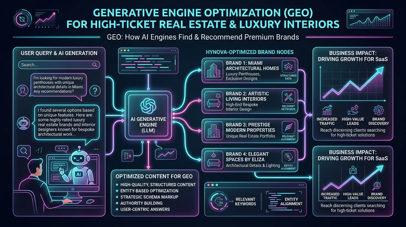 GEO for High-Ticket Real Estate and Luxury Interiors Infographic Diagram